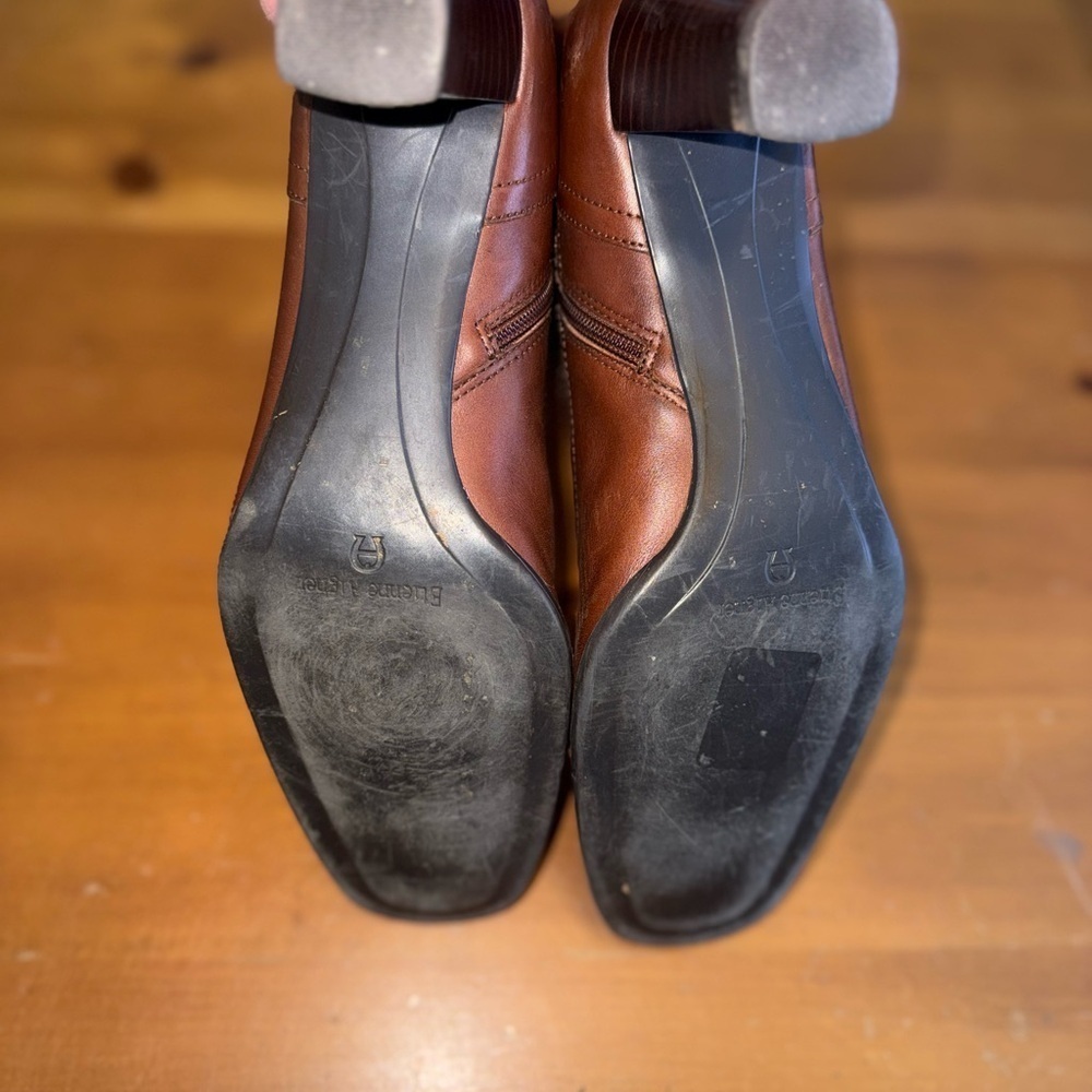 Etienne Aigner Brown Leather Tie Ankle Boots Womens 7.5 Victorian Cottagecore - Picture 6 of 9